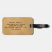 Persoonlijke luxe monogram gouden reisaccessoire   bagagelabel (Achterkant horizontaal)