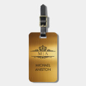 Persoonlijke luxe monogram gouden reisaccessoire   bagagelabel (Voorkant verticaal)