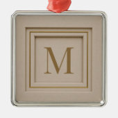 Persoonlijke luxe monogram Kerstmis Metalen Ornament (Voorkant)