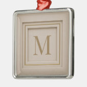 Persoonlijke luxe monogram Kerstmis Metalen Ornament (Links)