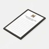 Persoonlijke luxe monogram voering post-it® notes (Schuin)
