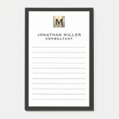 Persoonlijke luxe monogram voering post-it® notes (Voorkant)