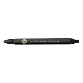 Persoonlijke luxe ronde monogram zwarte inktpen inkt pen