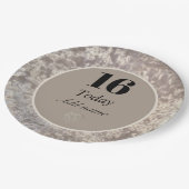 Persoonlijke luxe velvet borden 16e papieren bordje (Gekanteld)