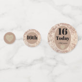 Persoonlijke luxe velvet verjaardag confetti 16th (Voorkanten)