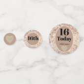 Persoonlijke luxe velvet verjaardag confetti 16th (Achterkanten)