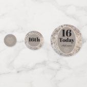 Persoonlijke luxe velvet verjaardag confetti 16th (Achterkanten)