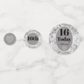 Persoonlijke luxe velvet verjaardag confetti 16th (Voorkanten)