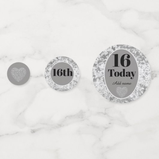 Persoonlijke luxe velvet verjaardag confetti 16th (Achterkanten)