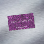 Persoonlijke luxe violet fijngeplette folie magnetisch visitekaartje (Voorbeeld)