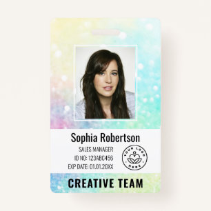 Persoonlijke Luxury Glitter Employee Foto Badge