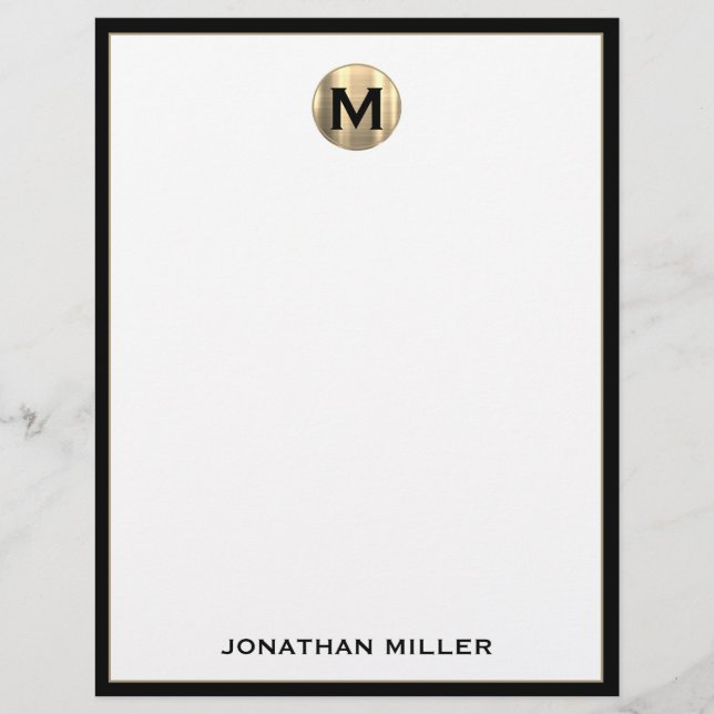 Persoonlijke Luxury Monogram Letterhead met naam Briefhoofd (Voorkant)