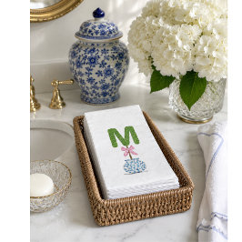 Persoonlijke M Topiary Monogram Servet