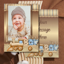 Persoonlijke 'Maak kennis met onze nieuwe baby'-aa Feestdagenkaart