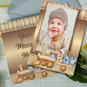 Persoonlijke 'Maak kennis met onze nieuwe baby'-aa Feestdagenkaart