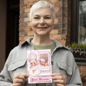 Persoonlijke 'Maak kennis met onze nieuwe baby'-aa Feestdagenkaart