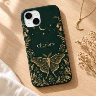 Persoonlijke Maan Mot Botanische Heksen Telefoonho iPhone 15 Case