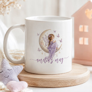 Persoonlijke Maanfee Naam Lavendel Vlinder Koffiemok