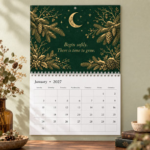 Persoonlijke maanverlichte botanische wandkalender kalender