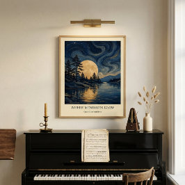 Persoonlijke maanverlichte reflecties kunstposter poster