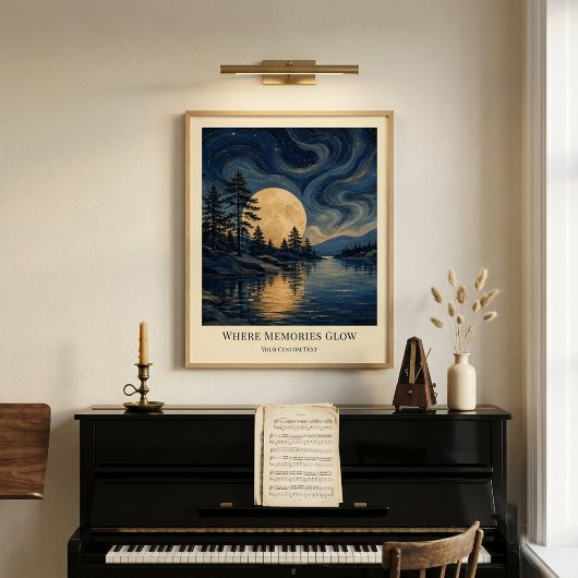 Persoonlijke maanverlichte reflecties kunstposter poster