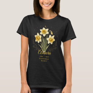 Persoonlijke maart narcis geboortemaand bloem t-shirt