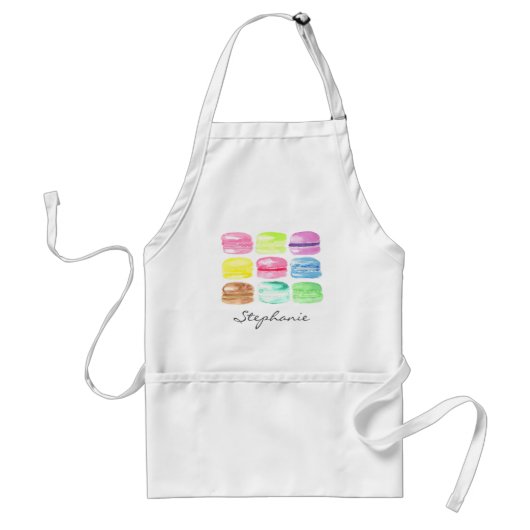 Persoonlijke Macaroon-waterverf Cute Standaard Schort (Voorkant)