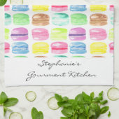 Persoonlijke Macaroon-waterverf Cute Theedoek (Gevouwen)