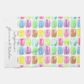 Persoonlijke Macaroon-waterverf Cute Theedoek (Horizontaal)