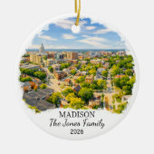 Persoonlijke Madison Versiering, Aangepaste Wiscon Keramisch Ornament (Voorkant)