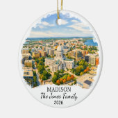Persoonlijke Madison Versiering, Aangepaste Wiscon Keramisch Ornament (Links)