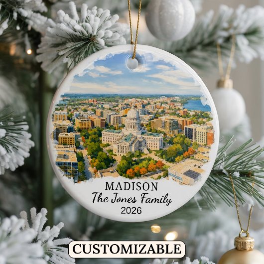 Persoonlijke Madison Versiering, Aangepaste Wiscon Keramisch Ornament
