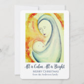 Persoonlijke Madonna met kind aquarel Feestdagenkaart (Voorkant)
