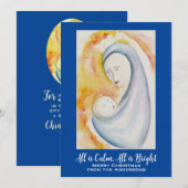 Persoonlijke Madonna met kind aquarel Feestdagenkaart (Voorkant / Achterkant)