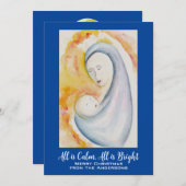 Persoonlijke Madonna met kind aquarel Feestdagenkaart (Voorkant / Achterkant)