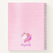Persoonlijke Magische Roze Glitter Eenhoorn Gezich Notitieboek (Achterkant)