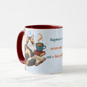 Persoonlijke Magische Teal Calico Kat & Koffiemok Mok (Voorkant links)