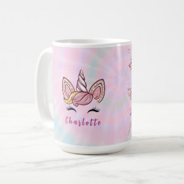Persoonlijke Magische Tie Dye Eenhoorn Coquette St Koffiemok