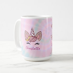 Persoonlijke Magische Tie Dye Eenhoorn Coquette St Koffiemok
