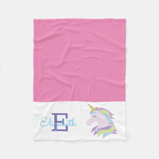 Persoonlijke Magische Unicorn Fleece Deken (Voorkant)