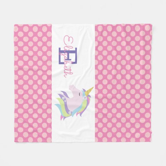 Persoonlijke Magische Unicorn Fleece Deken (Voorkant (Horizontaal))