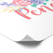 Persoonlijke Magische Unicorn & Floral Illustratie Poster (Hoek)