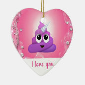 Persoonlijke Magische Unicorn Poop Emoji Keramisch Ornament (Rechts)