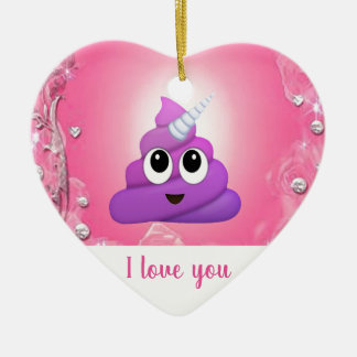 Persoonlijke Magische Unicorn Poop Emoji Keramisch Ornament
