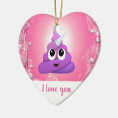 Persoonlijke Magische Unicorn Poop Emoji Keramisch Ornament (Links)