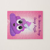 Persoonlijke Magische Unicorn Poop Emoji Legpuzzel (Horizontaal)