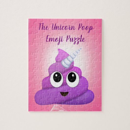 Persoonlijke Magische Unicorn Poop Emoji Legpuzzel (Verticaal)