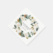 Persoonlijke Magnolia Bruidsdouche Servetten (Hoek)