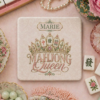 Persoonlijke Mahjong Queen Onderzetter Cadeau