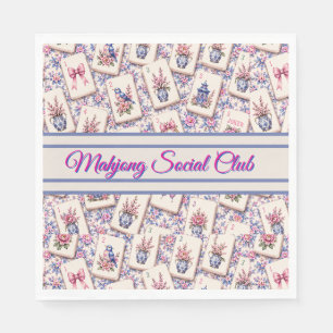 Persoonlijke Mahjong Roze En Blauw Servet